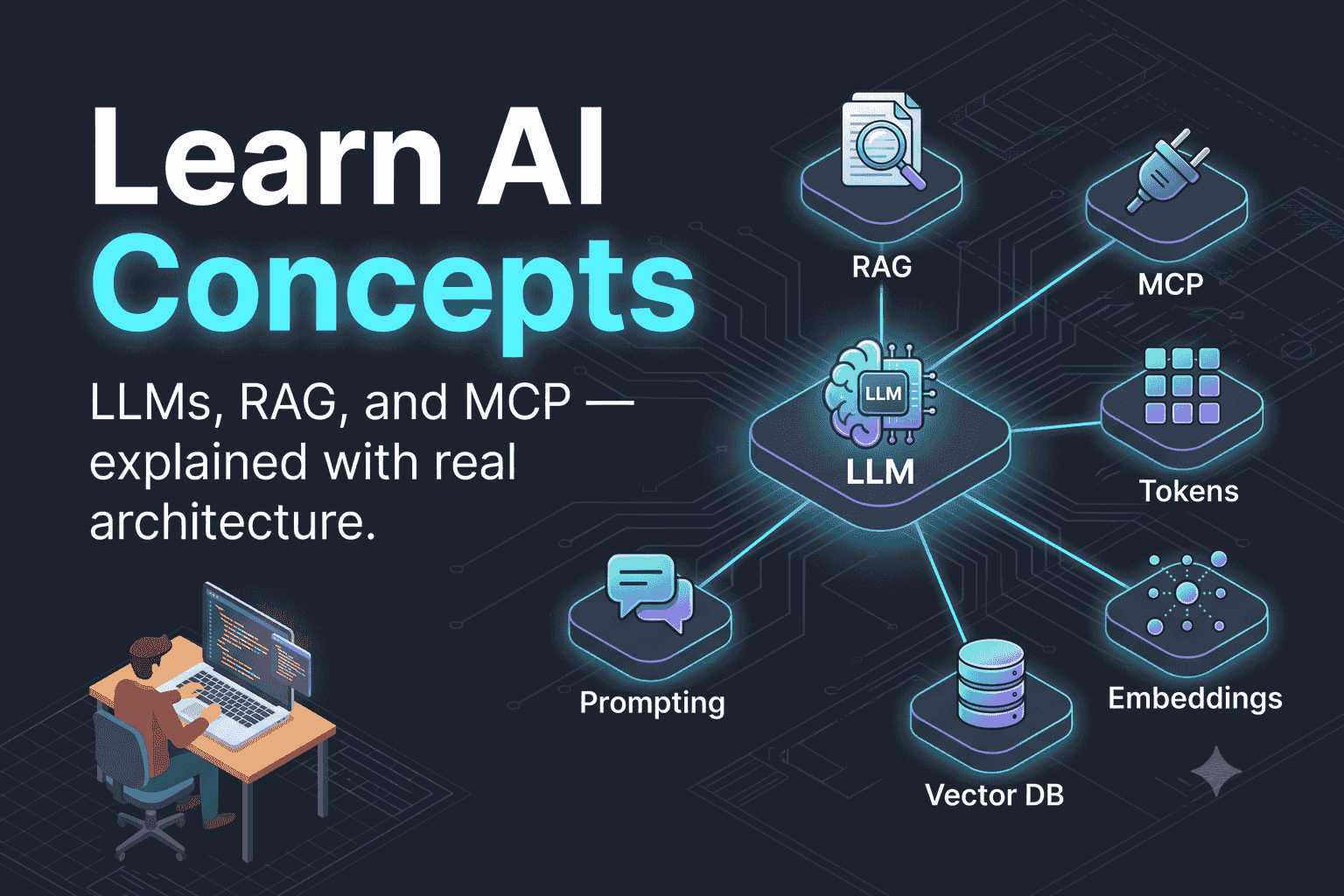 Learn AI Concepts — LLMs, RAG, and MCP explained with real architecture
